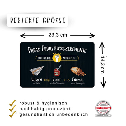 Papa Geschenk, das Superkräfte aktiviert – Bester Papa Frühstücksbrettchen perfekte Größe