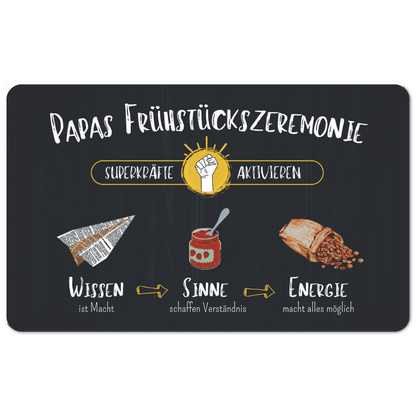 Brettchen Papas Frühstückszeremonie