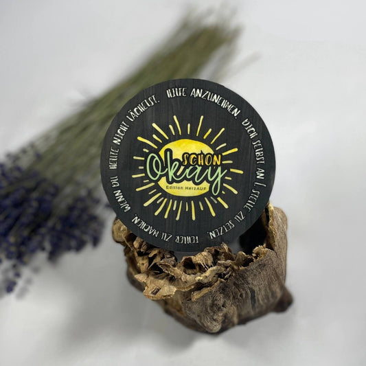 Untersetzer „Schon okay…“ | Mental Health Geschenk für mehr Selbstfürsorge und Nachsicht - spülmaschinenfest & hitzebeständig