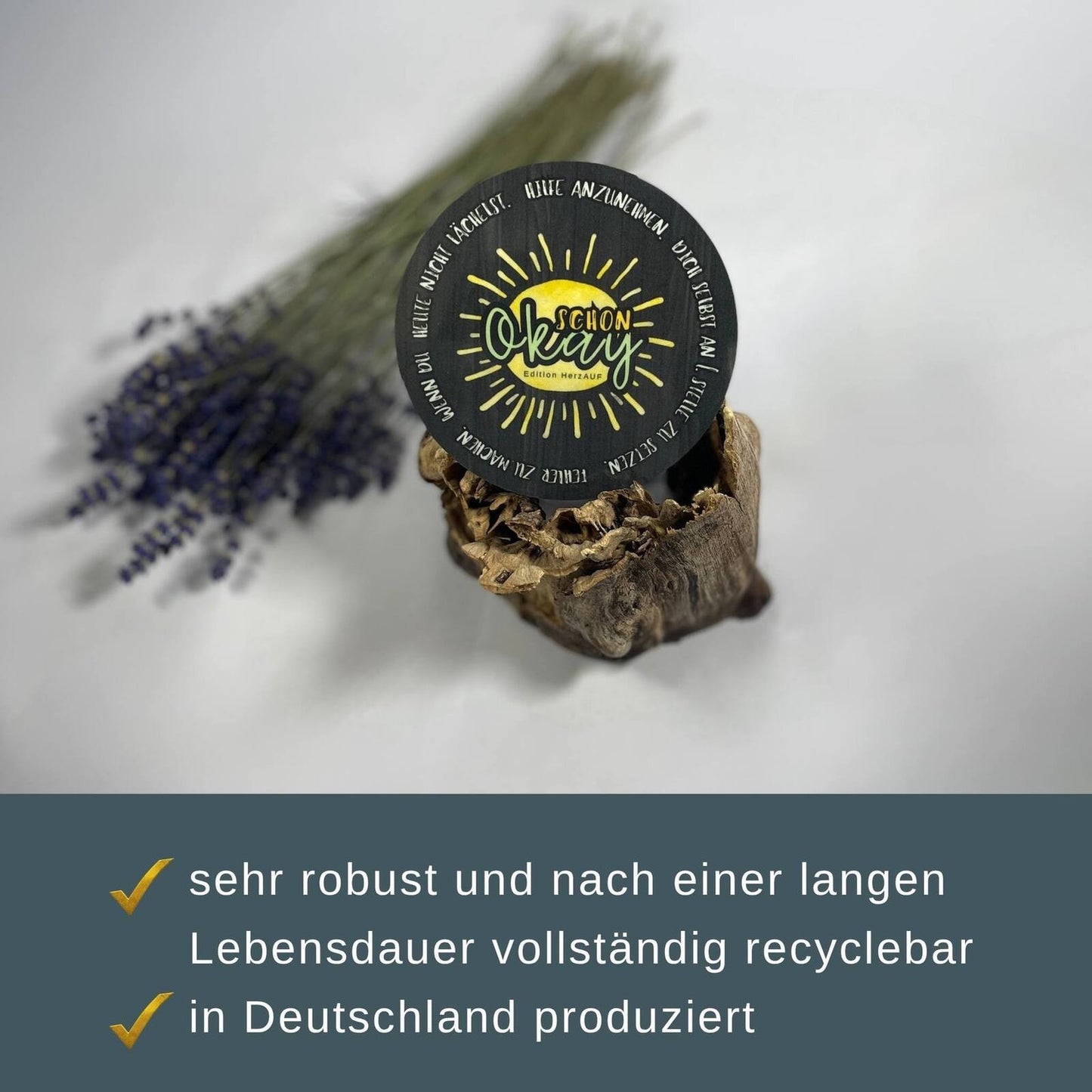 Untersetzer „Schon okay…“ | Mental Health Geschenk für mehr Selbstfürsorge und Nachsicht - spülmaschinenfest & hitzebeständig