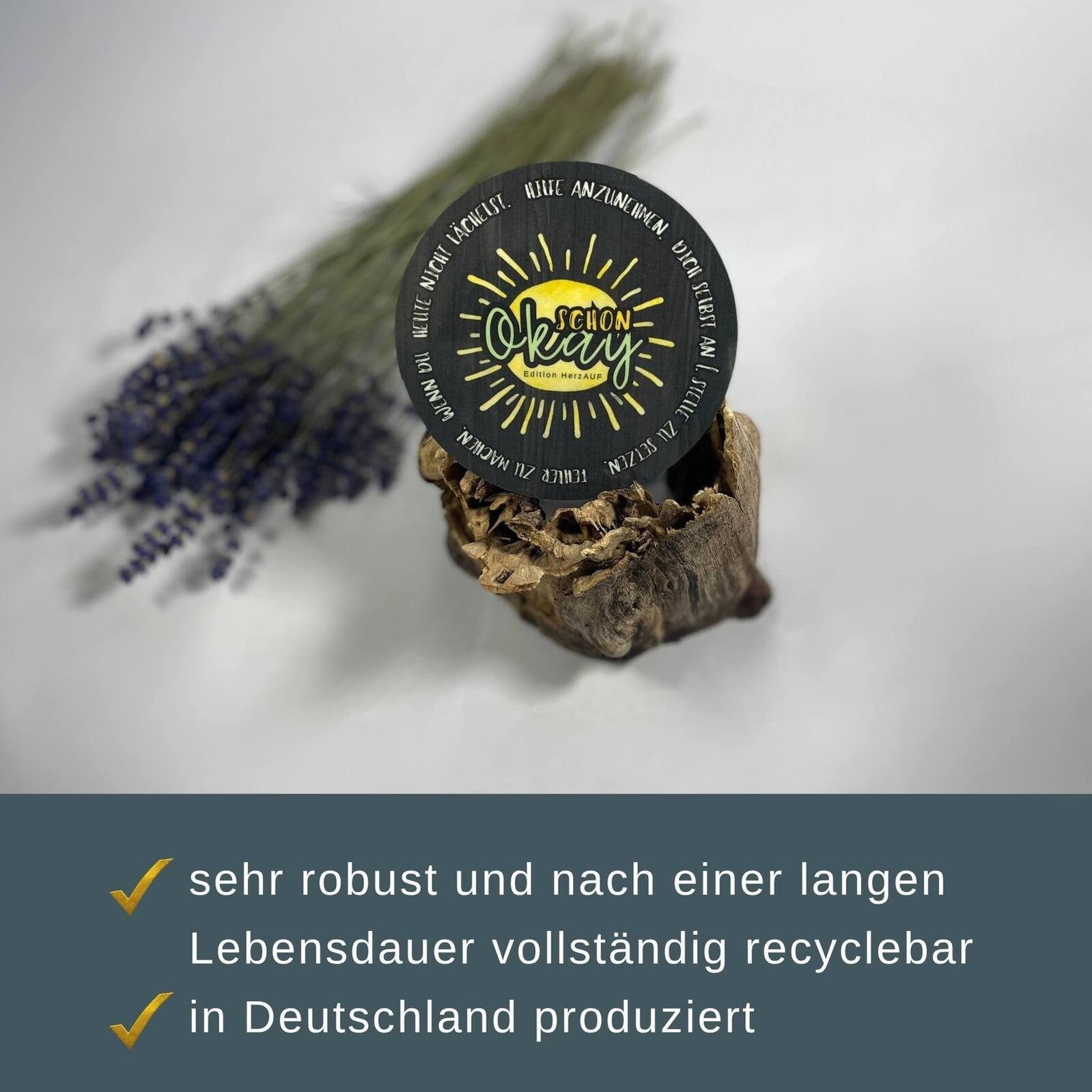 Untersetzer „Schon okay…“ | Mental Health Geschenk für mehr Selbstfürsorge und Nachsicht - spülmaschinenfest & hitzebeständig