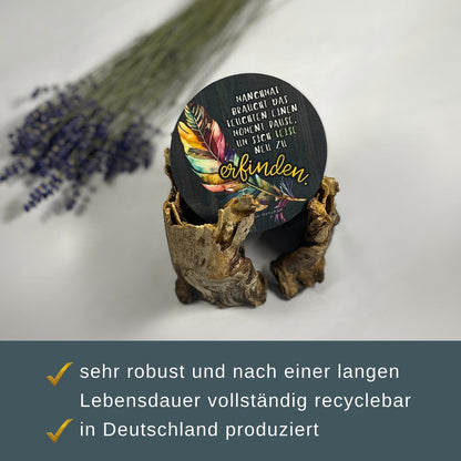 Untersetzer „Leuchten“ – Mental Health Geschenk, Aufmunterung & Kur Mitbringsel – spülmaschinenfest, hitzebeständig