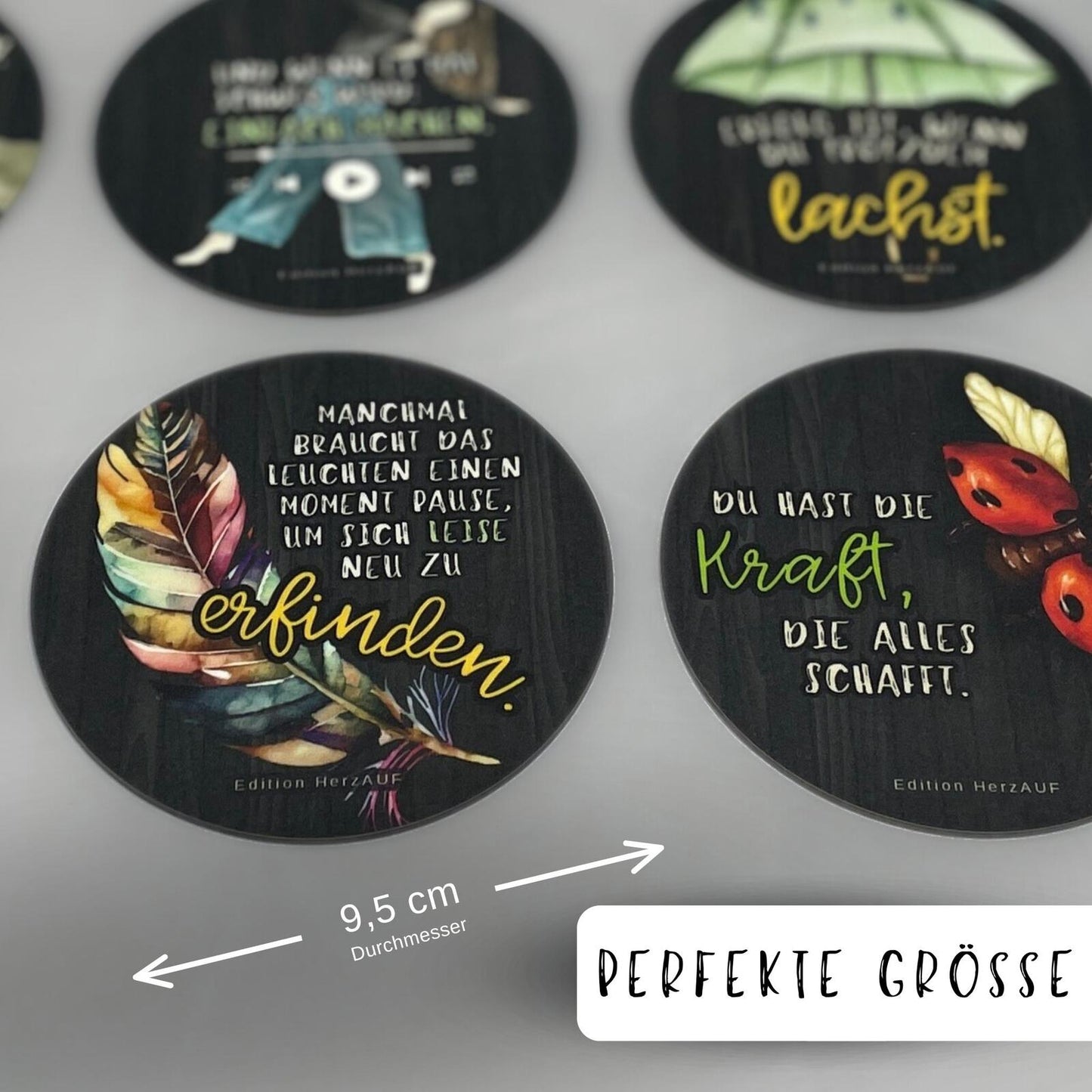 Untersetzer „Leuchten“ – Mental Health Geschenk, Aufmunterung & Kur Mitbringsel – spülmaschinenfest, hitzebeständig