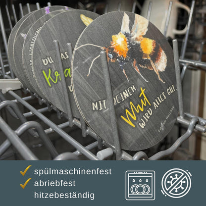 Untersetzer „Mit deinem Mut wird alles gut“ | Mutmacher- und Motivationsgeschenk