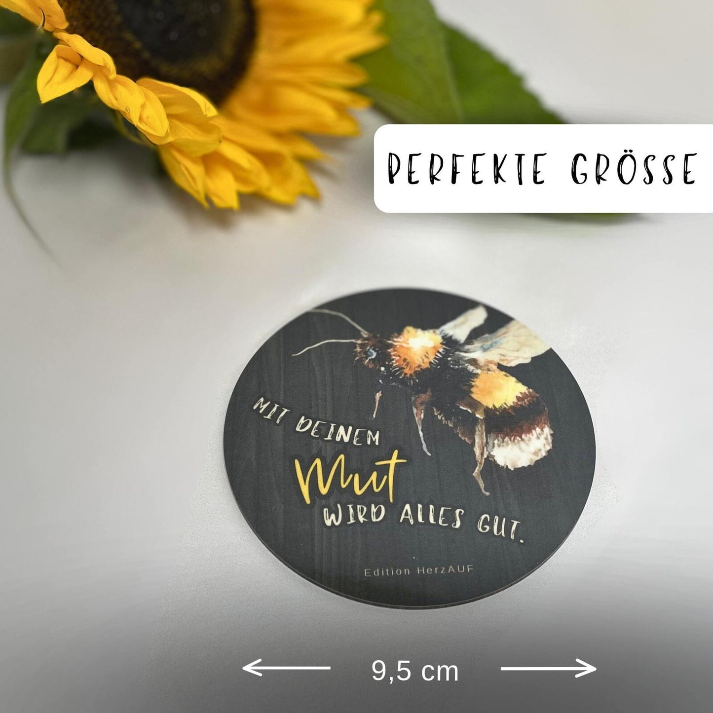 Untersetzer „Mit deinem Mut wird alles gut“ | Mutmacher- und Motivationsgeschenk