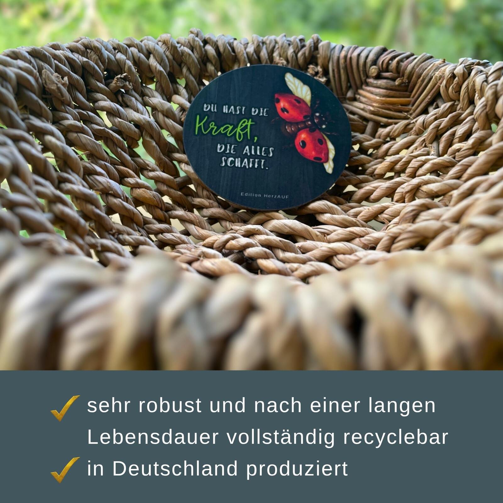 Untersetzer „Du hast die Kraft, die alles schafft“ | Mutmacher Geschenk, Motivation, Glücksbringer, Selbstvertrauen - spülmaschinenfest & hitzebeständig