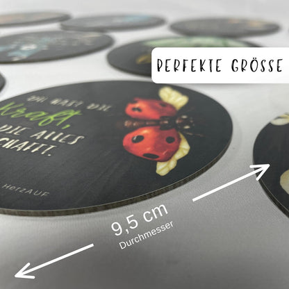 Untersetzer „Du hast die Kraft, die alles schafft“ | Mutmacher Geschenk, Motivation, Glücksbringer, Selbstvertrauen - spülmaschinenfest & hitzebeständig