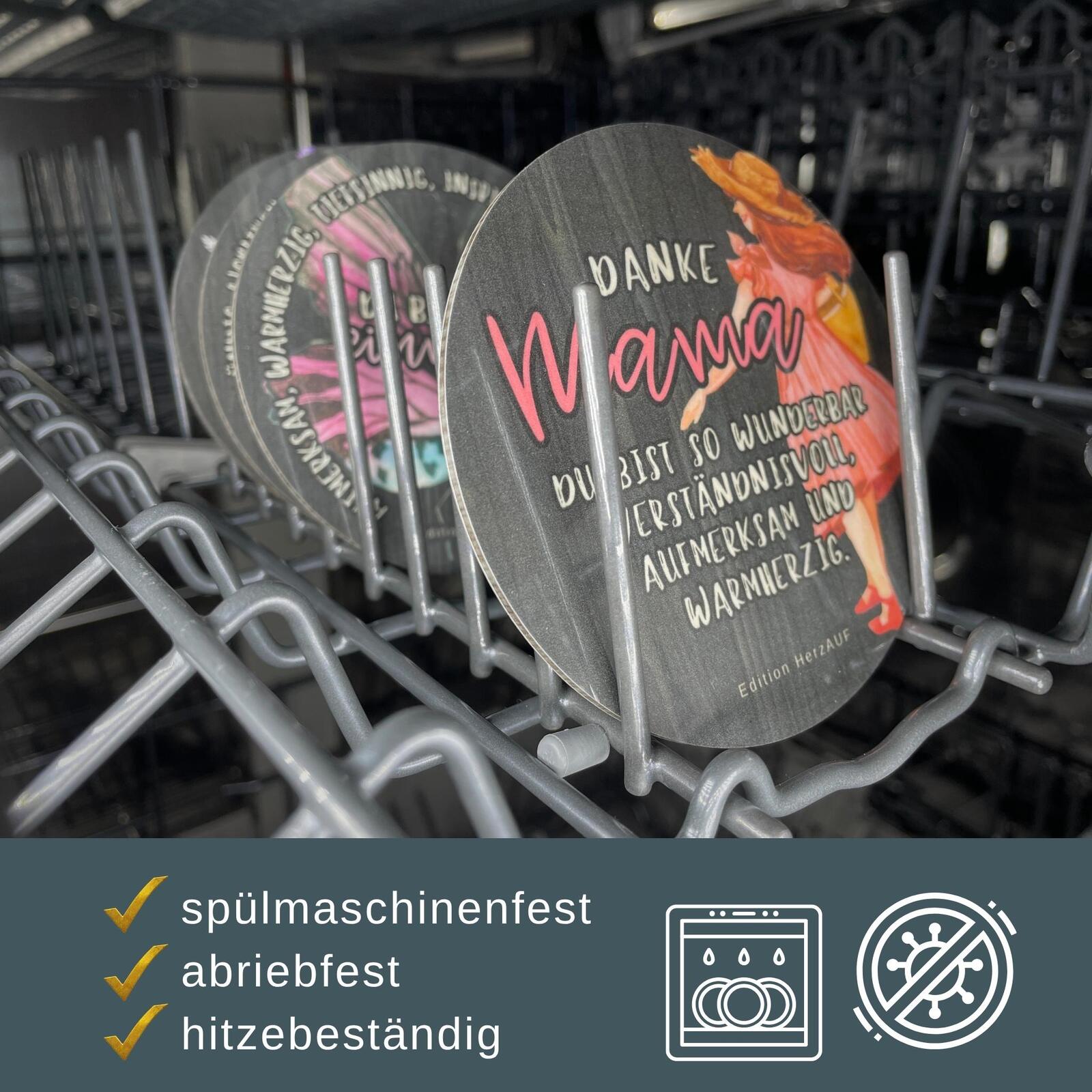 Getränke Untersetzer - Danke Mama - Kleines Geschenk für Mama - spülmaschinenfest