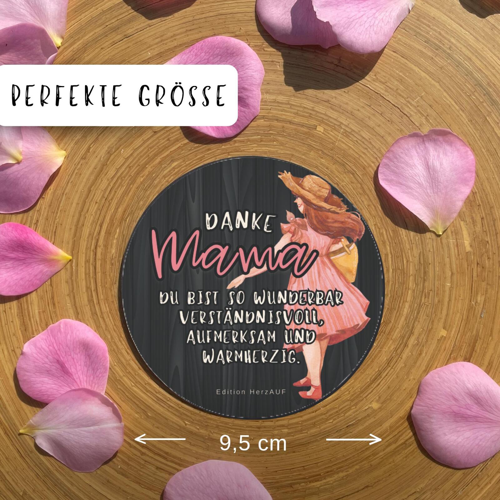 Getränke Untersetzer - Danke Mama - Kleines Geschenk für Mama - perfekte Größe