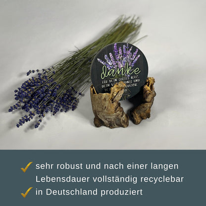 Kleines Danke Geschenk - Getränkeuntersetzer Danke für dein großes Herz - schön und robust