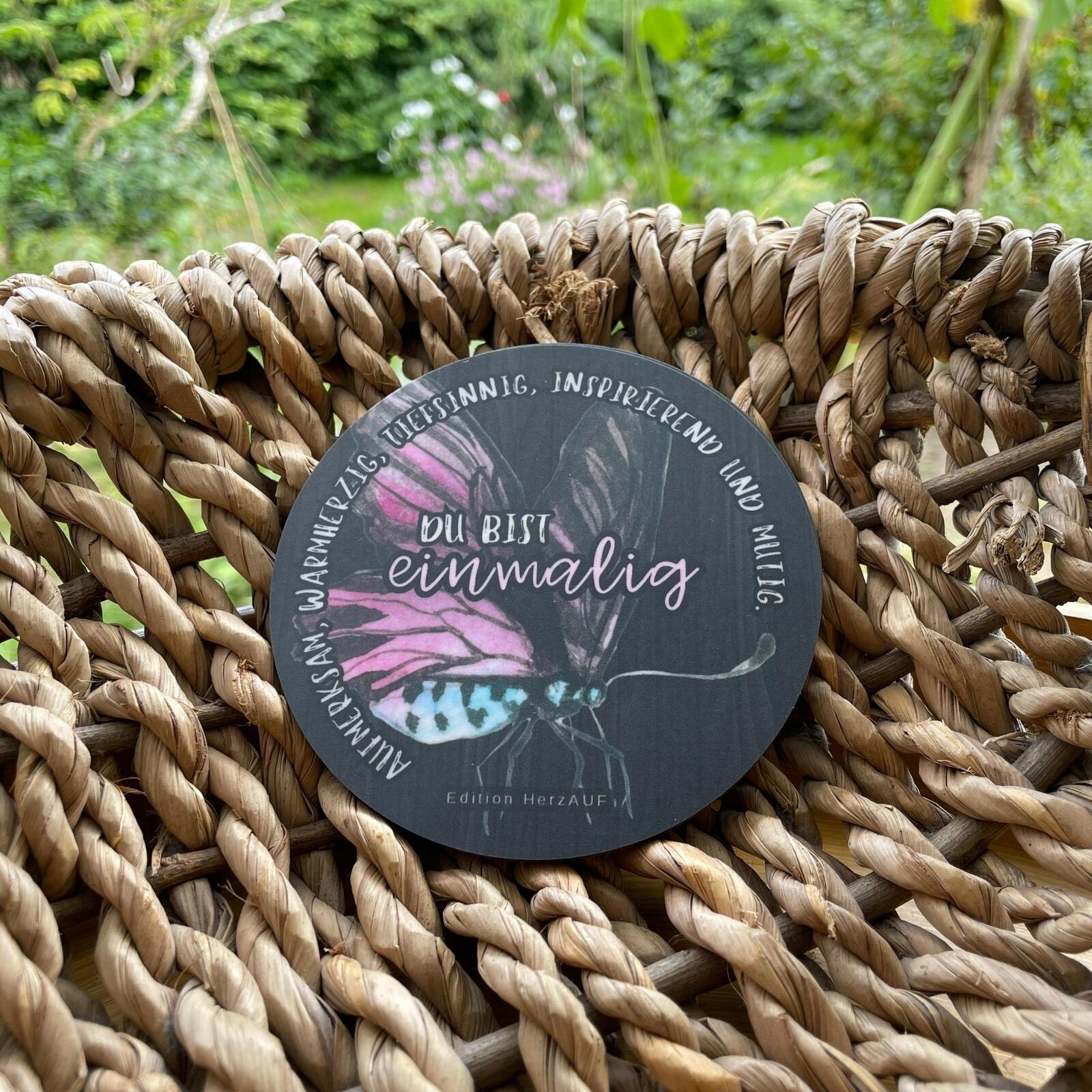 Kleines Danke Geschenk für Frauen- Getränkeuntersetzer DU BIST EINMALIG