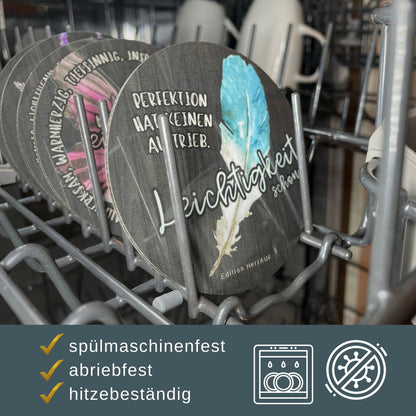 Getränkeuntersetzer „Perfektion hat keinen Auftrieb"