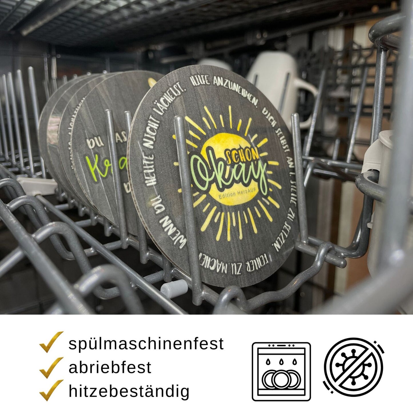 Untersetzer Set Edition HerzAUF spülmaschinenfest