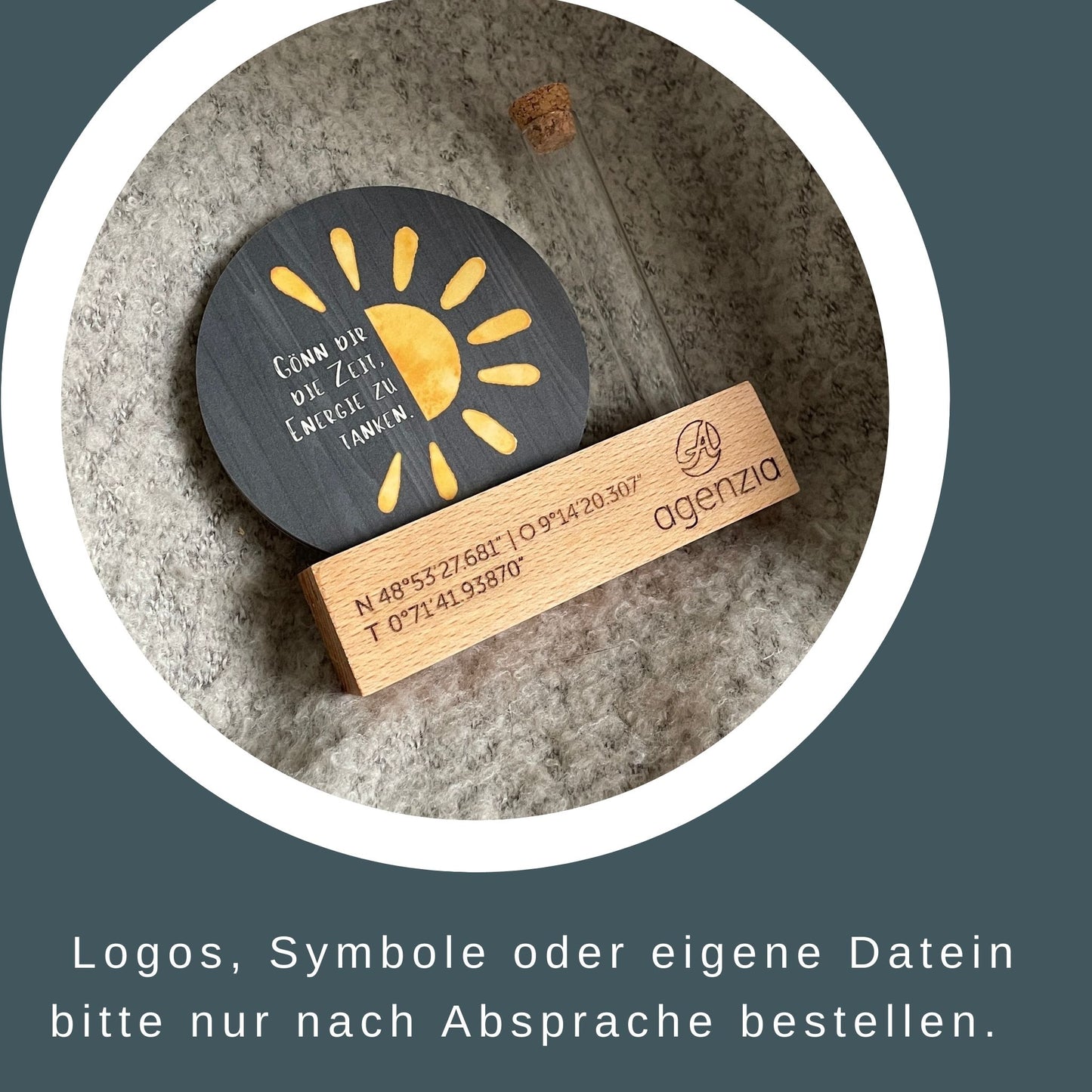 Sonderwunsch: Personalisierung von Brettchenhalter oder Untersetzerhalter holzgeschenke