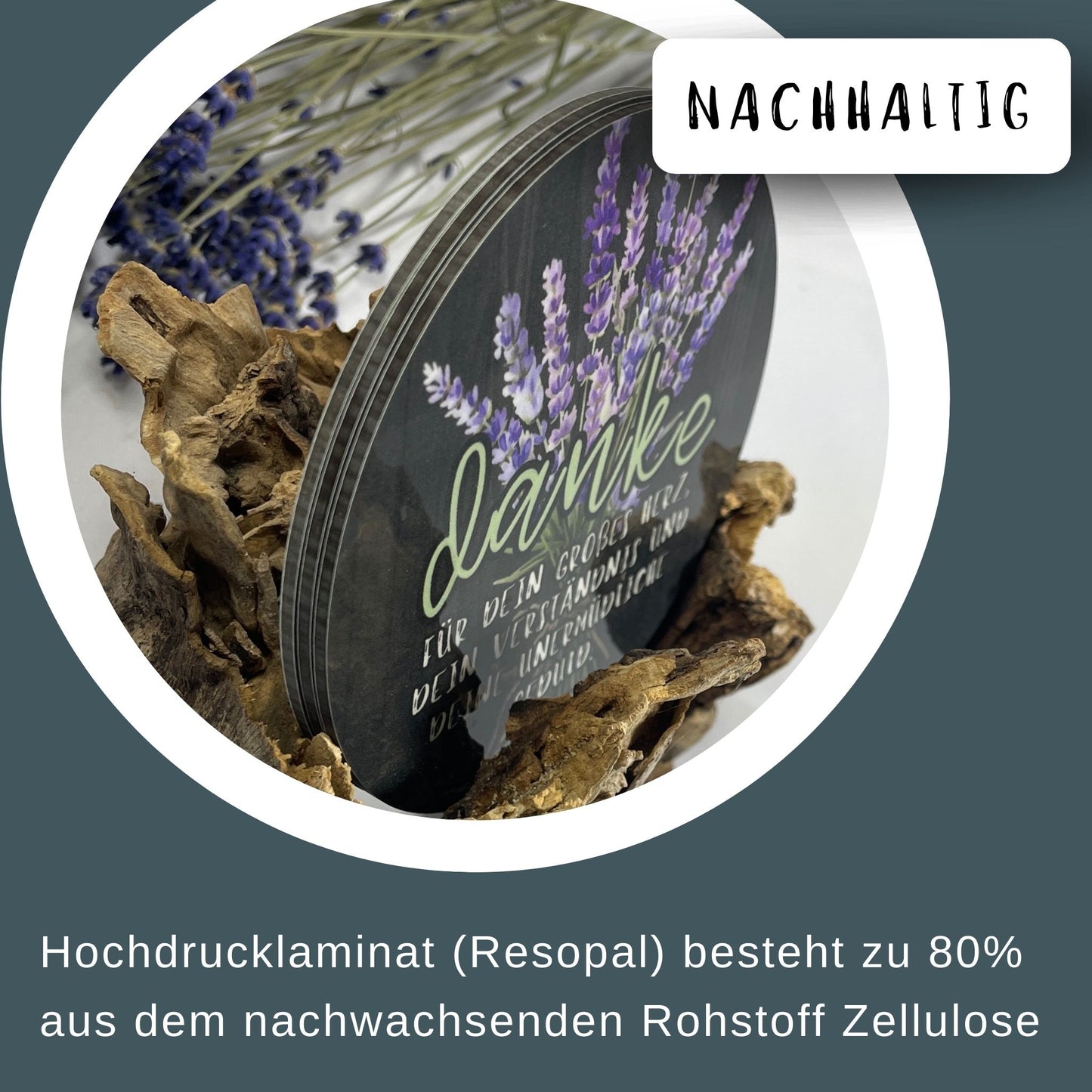 Getränkeuntersetzer „Danke für dein großes Herz, dein Verständnis & deine unermüdliche Geduld“