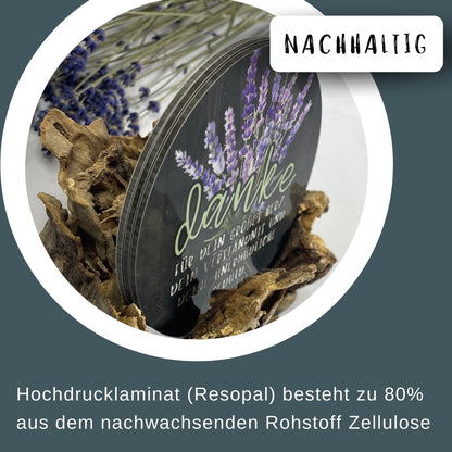 Getränkeuntersetzer „Danke für dein großes Herz, dein Verständnis & deine unermüdliche Geduld“