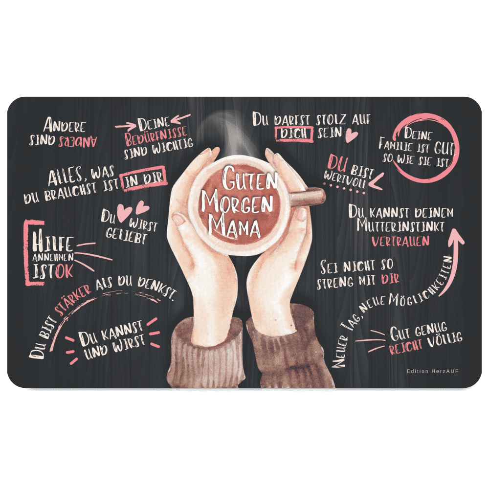 Geschenk für Mama: Brettchen Guten Morgen Mama als Geburtstagsgeschenk oder Geschenk zum Muttertag
