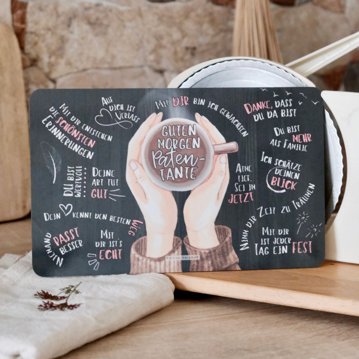 Frühstücksbrettchen "Guten Morgen Patentante“