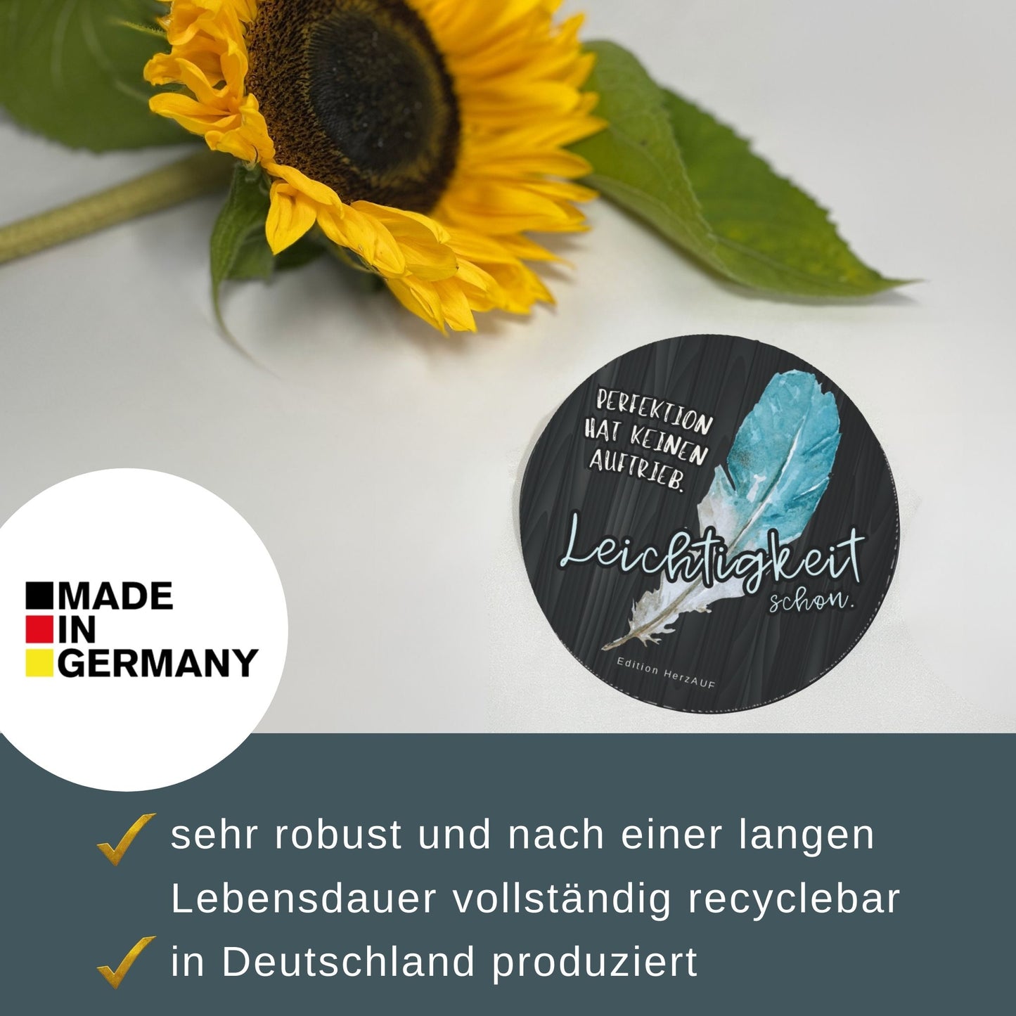 Getränkeuntersetzer „Perfektion hat keinen Auftrieb"