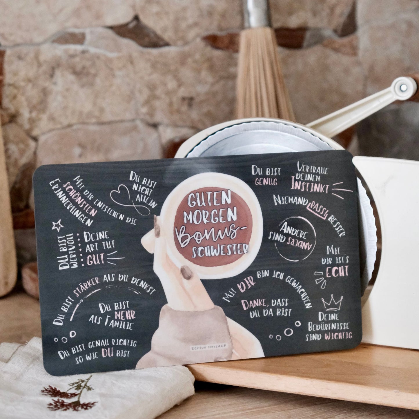 Frühstücksbrettchen "Guten Morgen Bonusschwester“