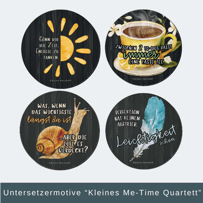 Kleines Me-Time Quartett – 4 Untersetzer für mehr Ruhe, Leichtigkeit und kleine Auszeiten