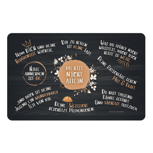 Frühstücksbrettchen „Du bist nicht allein“ Geschenke für Frauen, Geschenke für Männer, Mut und Kraft Geschenke