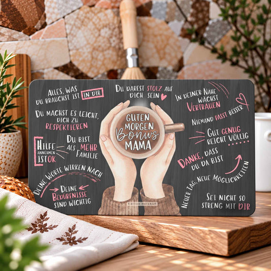 Frühstücksbrettchen „Guten Morgen Bonusmama“ – Ein liebevolles Geschenk für eine Mama aus dem Herzen
