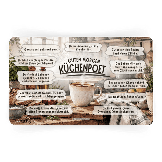 Frühstücksbrettchen „Guten Morgen Küchenpoet“ – Ein persönliches Geschenk für Hobbykoch