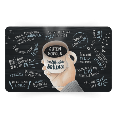 Frühstücksbrettchen "Guten Morgen weltbester Bruder“ Geschenke für Geschwister, Geschenke für Männer