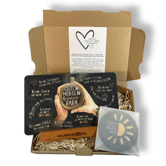Geschenkset „Guten Morgen Bonuspapa“ - eine liebevolle Geste für den besten Stiefvater