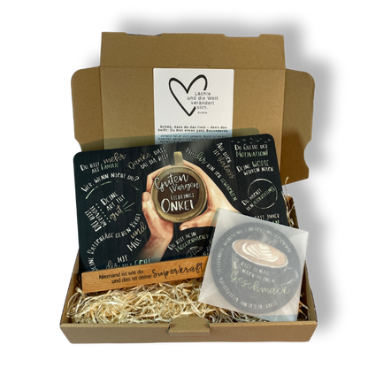Geschenkset „Guten Morgen Lieblingsonkel“ – Eine liebevolles Geschenk, das von Herzen kommt