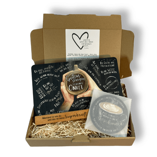 Geschenkset „Guten Morgen Lieblingsonkel“ – Eine liebevolles Geschenk, das von Herzen kommt