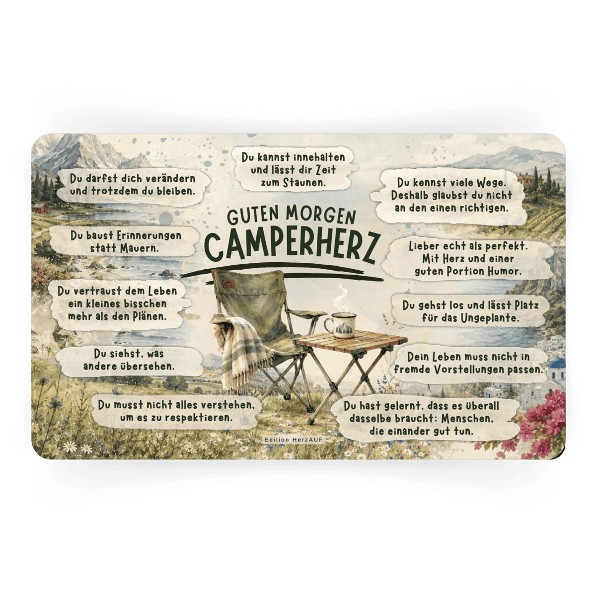 Frühstücksbrettchen „Guten Morgen Camperherz“ – Ein persönliches Geschenk für Camper