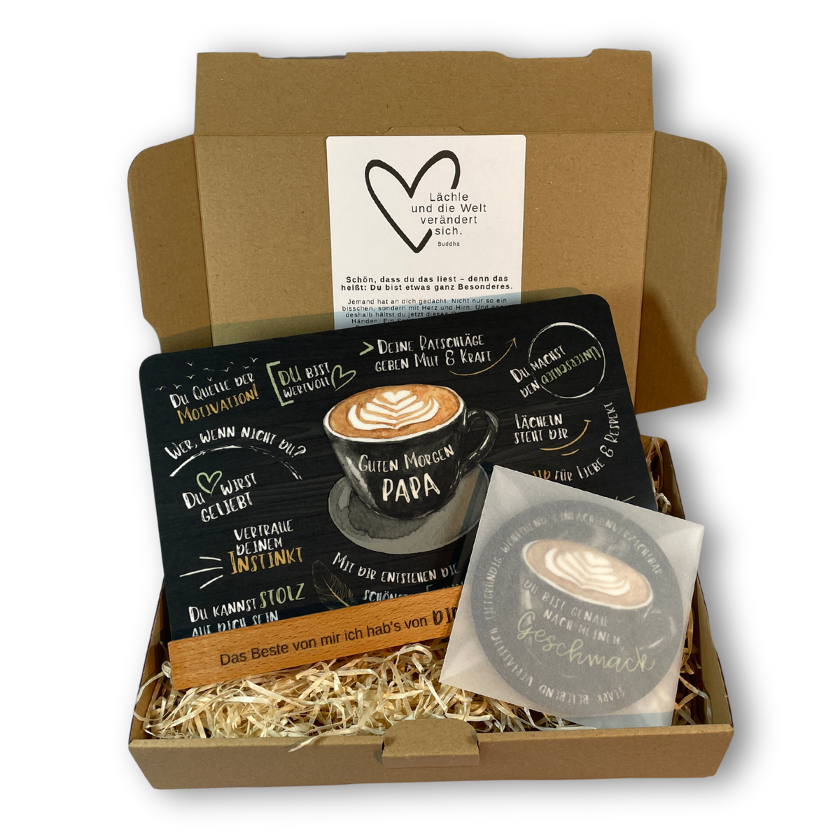 Geschenkset „Guten Morgen Papa“ – Eine liebevolles Geschenk für Papa, das von Herzen kommt
