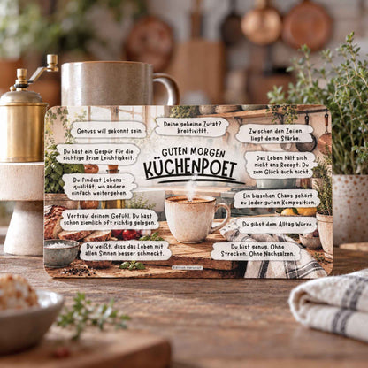 Frühstücksbrettchen „Guten Morgen Küchenpoet“ – Ein persönliches Geschenk für Hobbykoch