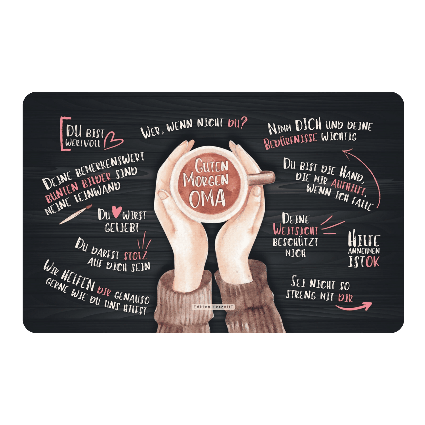 Frühstücksbrettchen “Guten Morgen Oma" Geschenke für Frauen, Geschenke für Großeltern