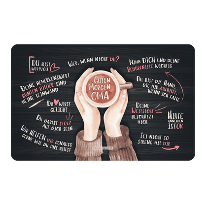 Frühstücksbrettchen “Guten Morgen Oma" Geschenke für Frauen, Geschenke für Großeltern