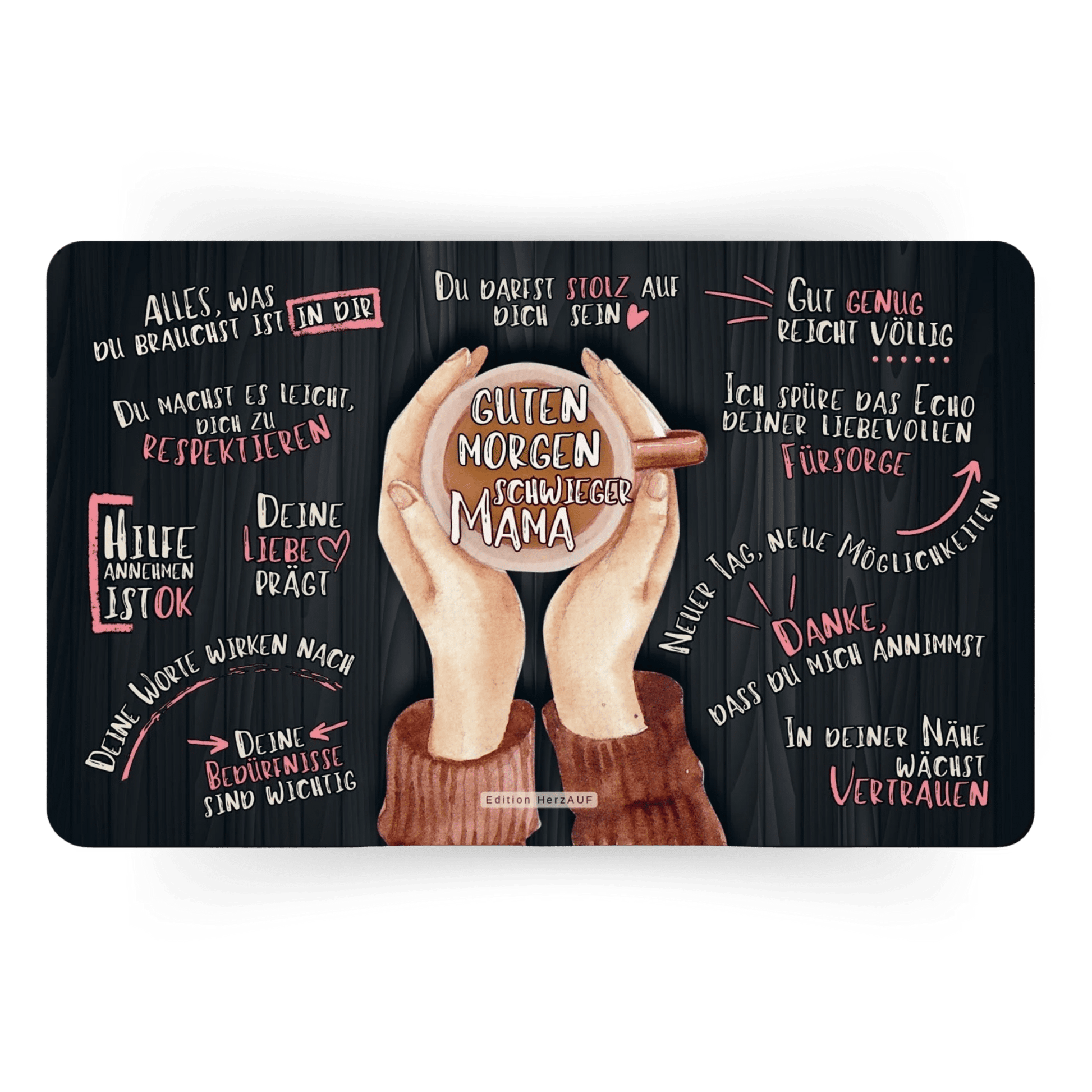 Frühstücksbrettchen "Guten Morgen Schwiegermama“ Geschenke für Eltern, Geschenke für Frauen