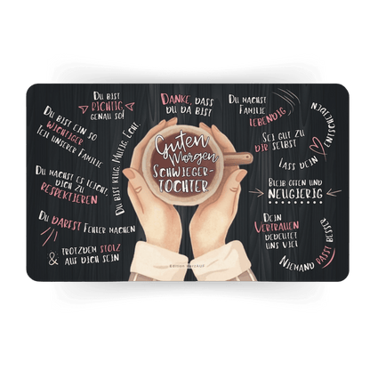 Frühstücksbrettchen "Guten Morgen Schwiegertochter“ Geschenke für erwachsene Kinder, Geschenke für Frauen