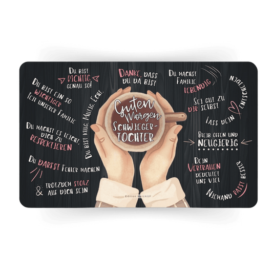 Frühstücksbrettchen "Guten Morgen Schwiegertochter“ Geschenke für erwachsene Kinder, Geschenke für Frauen