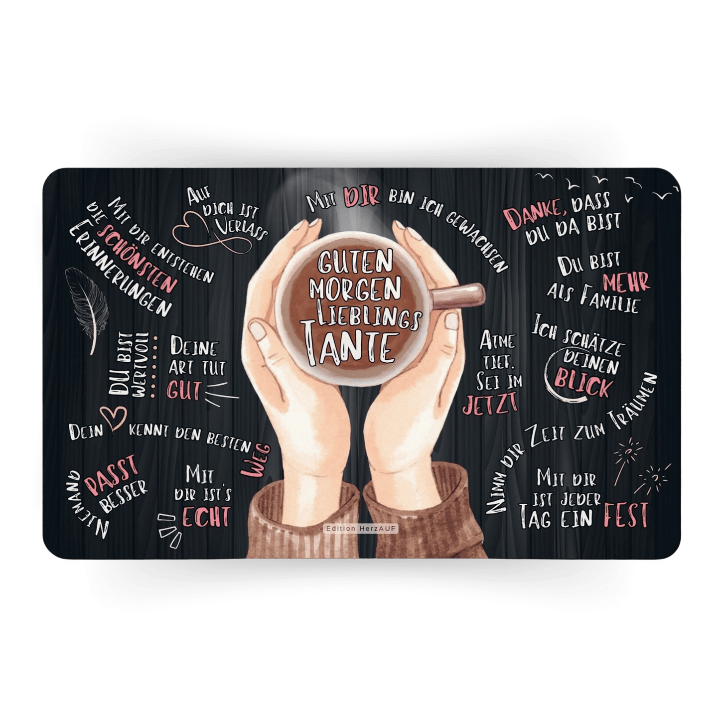 Frühstücksbrettchen: "Guten Morgen Lieblingstante" Geschenke für Frauen, Geschenke für Tante und Onkel