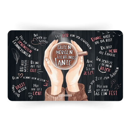 Frühstücksbrettchen: "Guten Morgen Lieblingstante" Geschenke für Frauen, Geschenke für Tante und Onkel