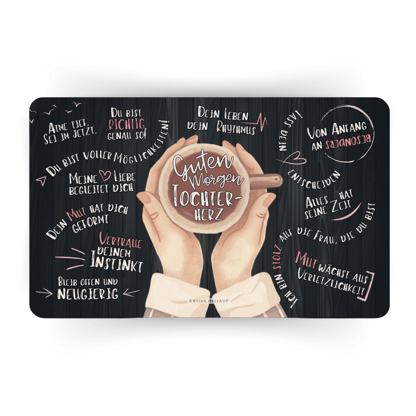 Frühstücksbrettchen "Guten Morgen Tochterherz" Geschenke für erwachsene Kinder, Geschenke für Frauen