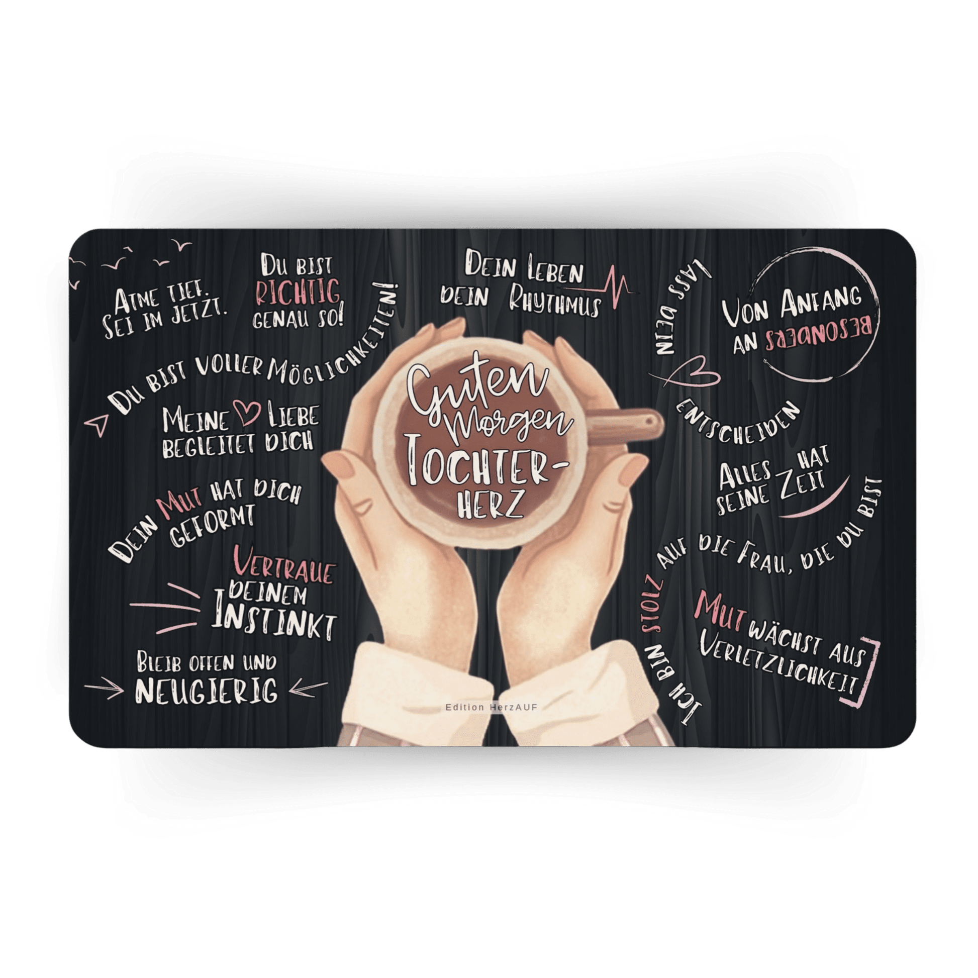 Frühstücksbrettchen "Guten Morgen Tochterherz" Geschenke für erwachsene Kinder, Geschenke für Frauen