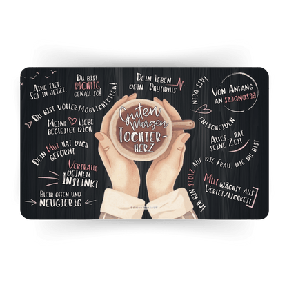 Frühstücksbrettchen "Guten Morgen Tochterherz" Geschenke für erwachsene Kinder, Geschenke für Frauen