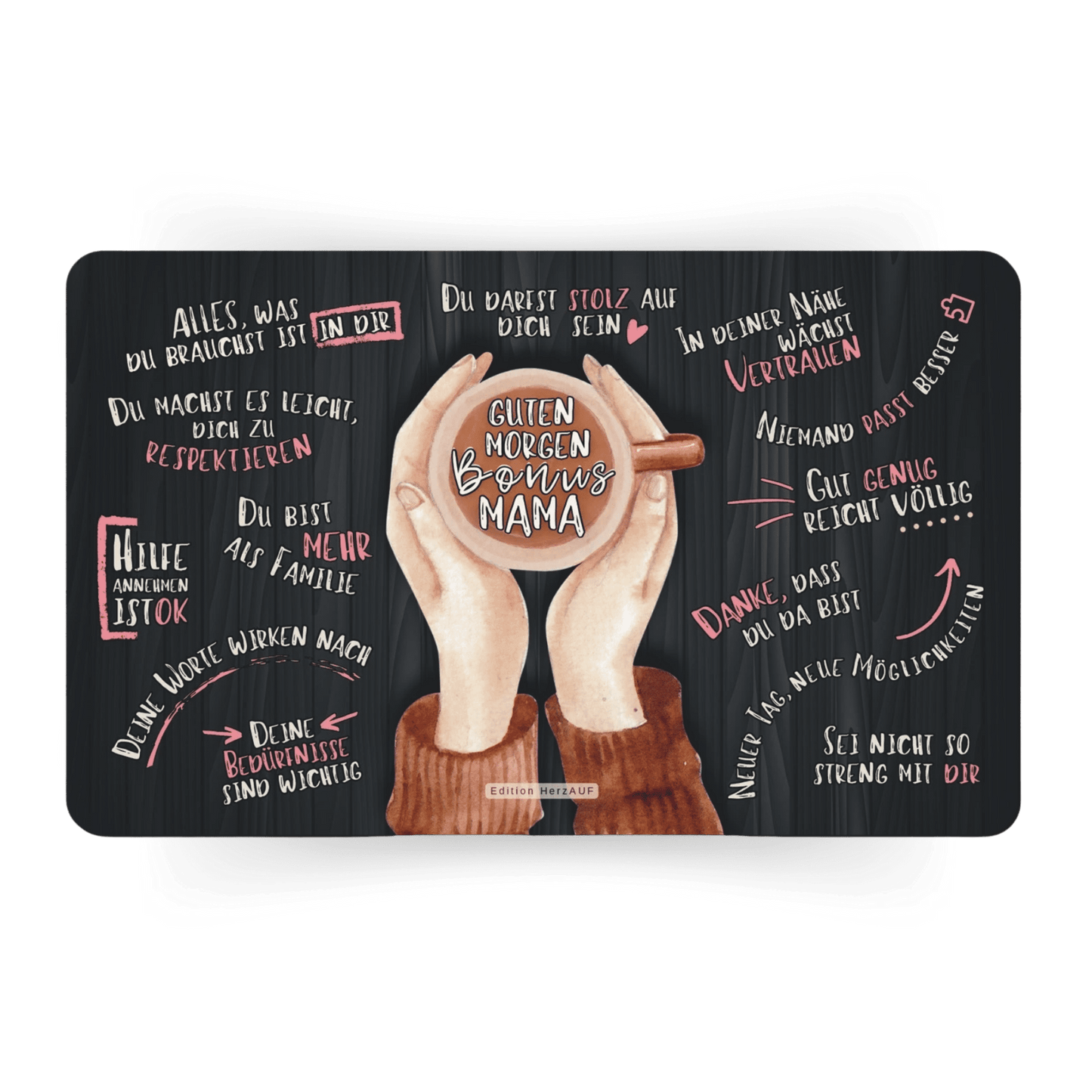 Frühstücksbrettchen "Guten Morgen Bonusmama" Geschenke für Eltern, Geschenke für Frauen