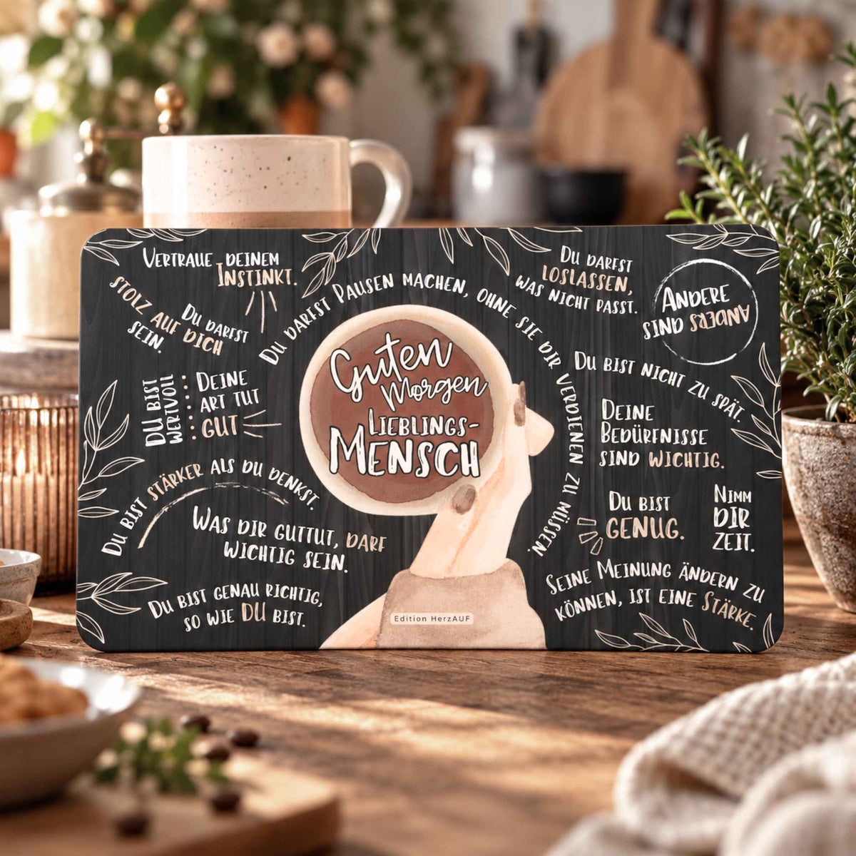 Frühstücksbrettchen „Guten Morgen Lieblingsmensch“ – Ein persönliches Geschenk für einen besonderen Menschen