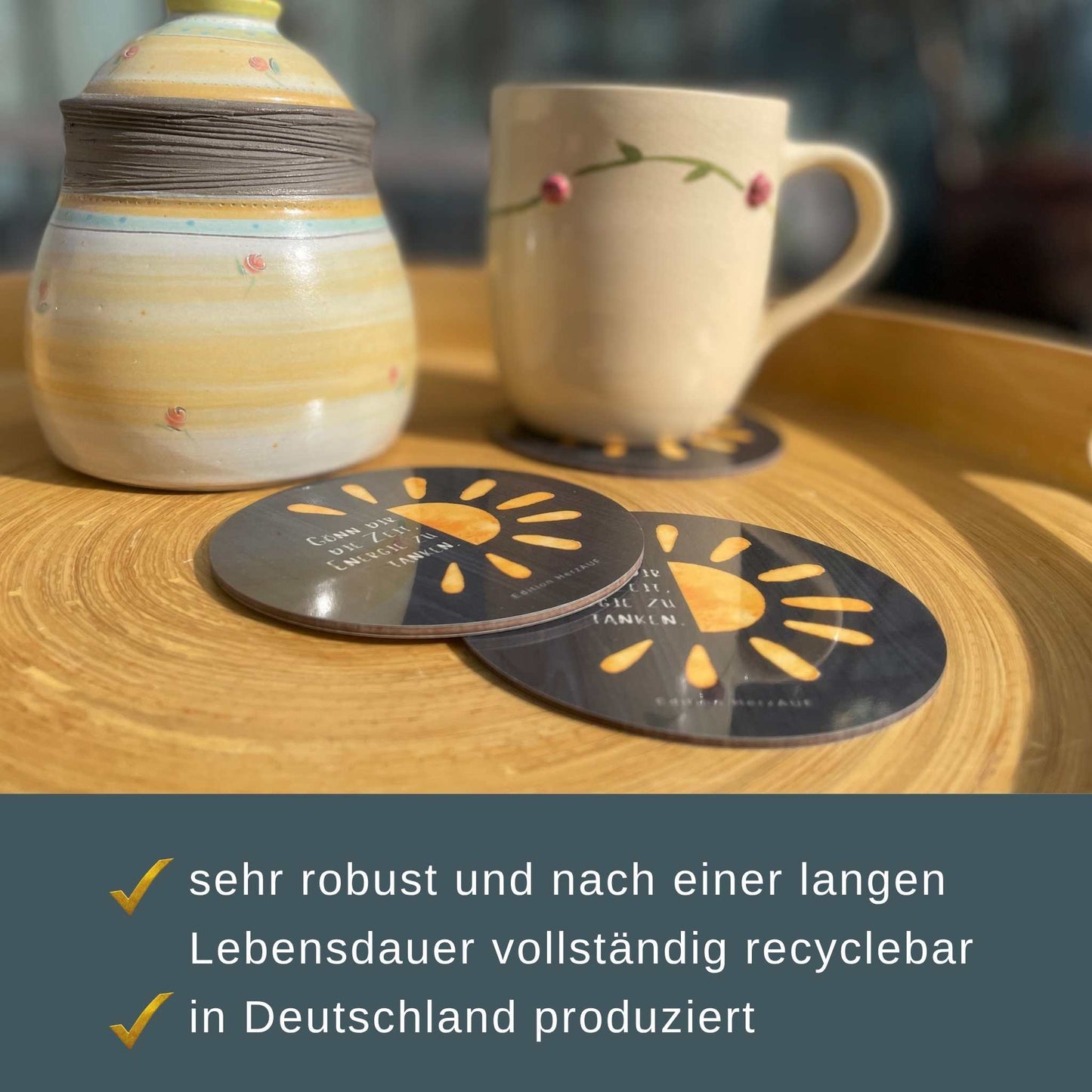 Kleines Me-Time Quartett – 4 Untersetzer für mehr Ruhe, Leichtigkeit und kleine Auszeiten
