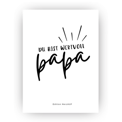 Postkarte "Du bist wertvoll Papa"