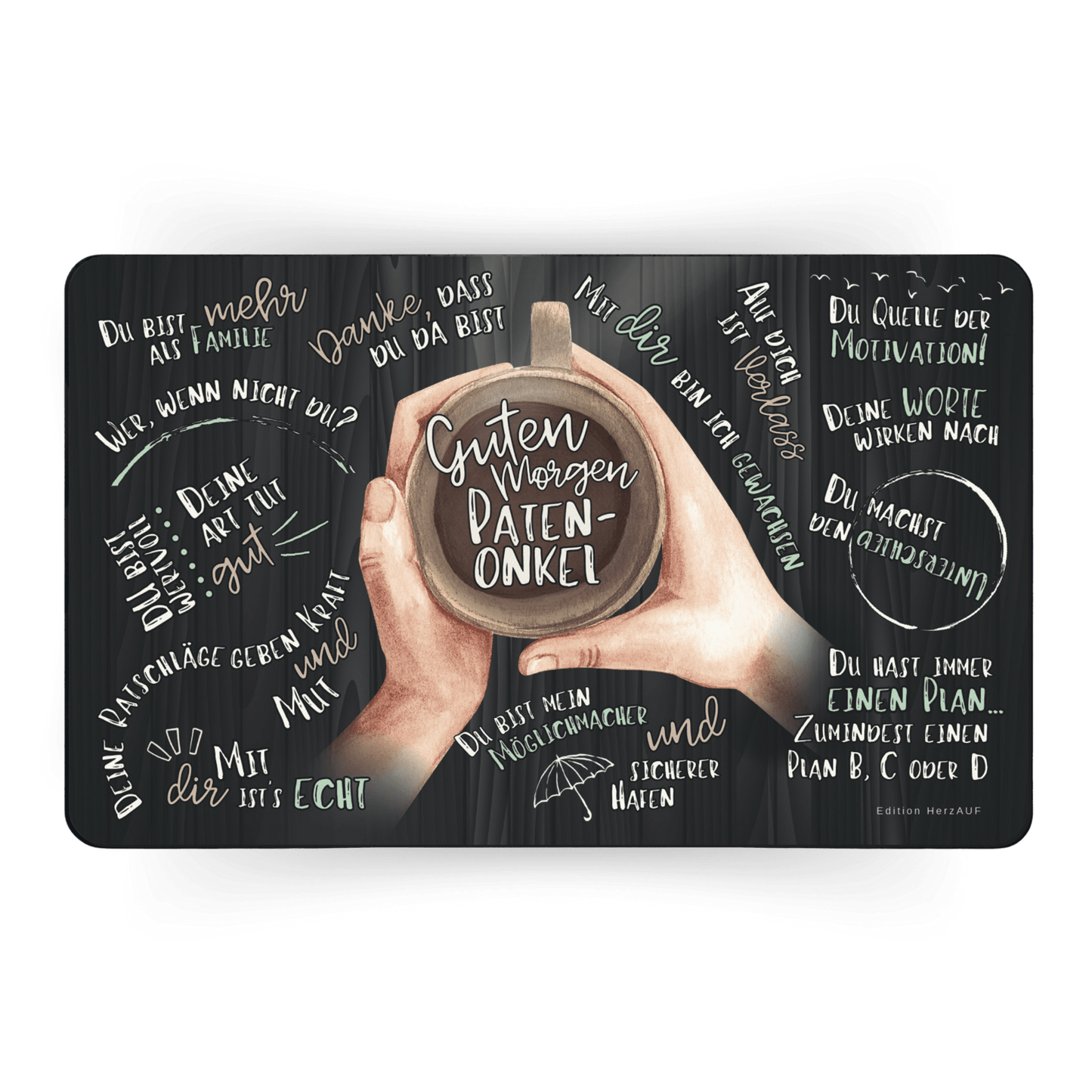 Frühstücksbrettchen "Guten Morgen Patenonkel" Geschenke für Frauen, Geschenke für Tante und Onkel